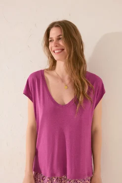 Women'secret Camiseta manga corta morado