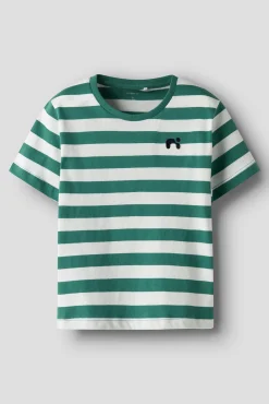 Crianças Name it Camiseta niño rayas logo