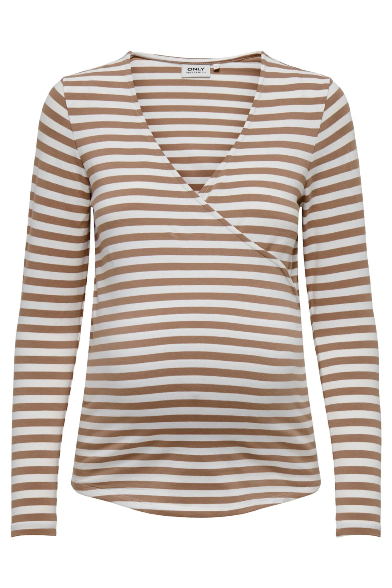 Only Maternity Camiseta premamá de cierre cruzado y cuello V