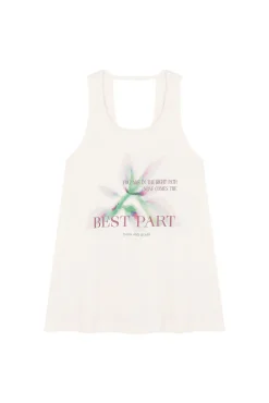 Dash and Stars Camiseta sin mangas algodón blanco