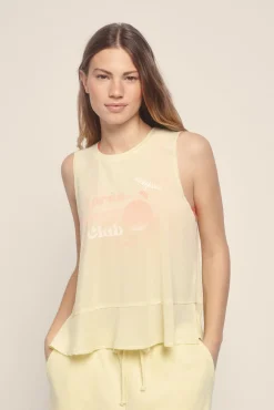 Dash and Stars Camiseta sin mangas halter amarillo
