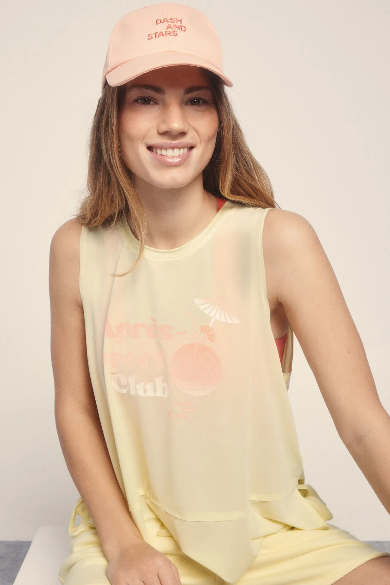 Dash and Stars Camiseta sin mangas halter amarillo