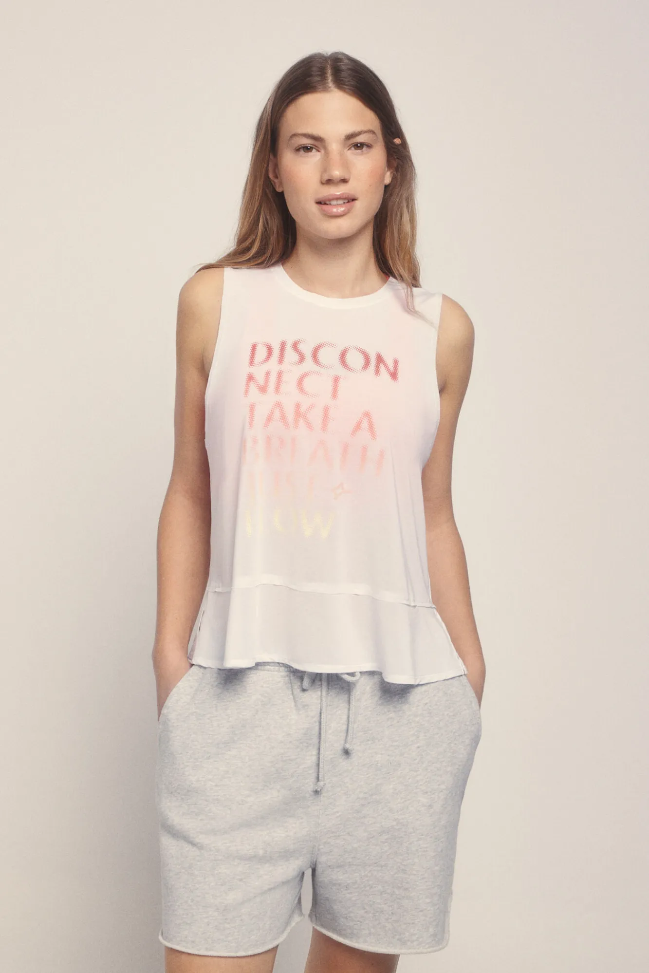 Dash and Stars Camiseta sin mangas halter blanca