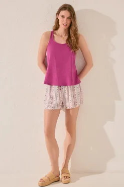 Women'secret Camiseta tirantes algodón morado