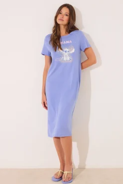 Women'secret Camisón midi Lilo & Stitch algodón