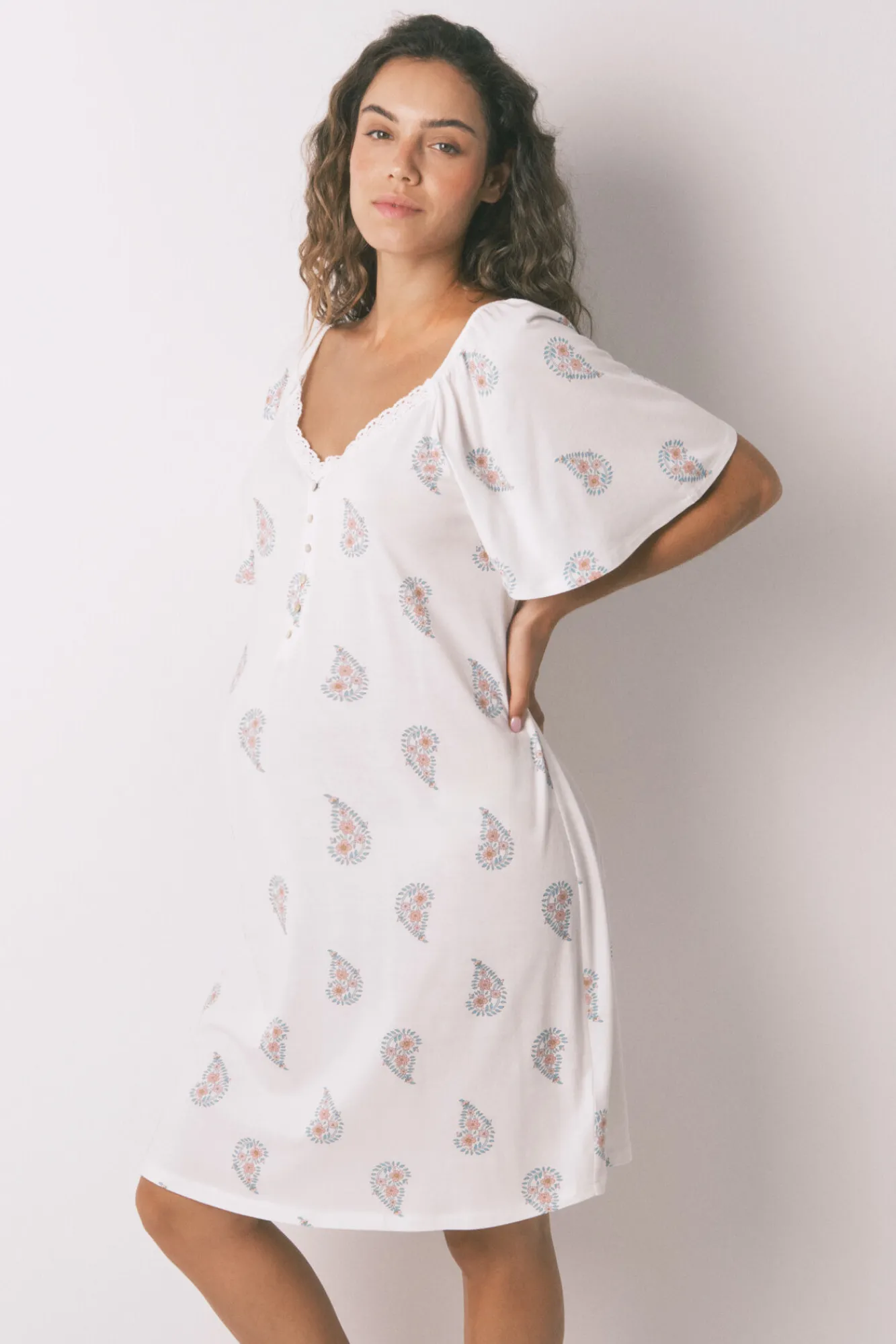 Women'secret Camisón midi "maternity" algodón floral