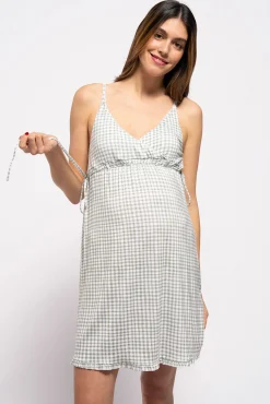 Ohma! Camisón tirantes estampado vichy lactancia