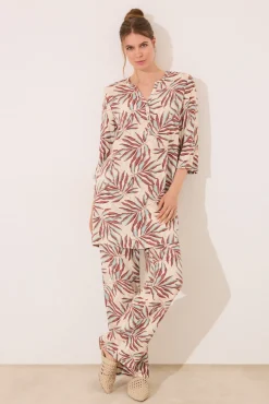 Women'secret Camisola corta estampado hojas