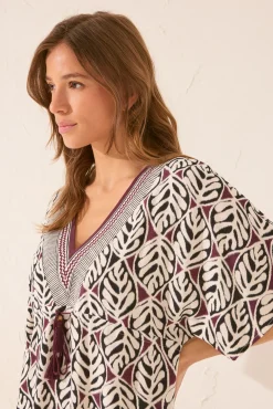 Women'secret Camisola midi estampado hojas