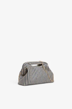 Vilanova Cartera de Mano Bicolor Efecto Paja