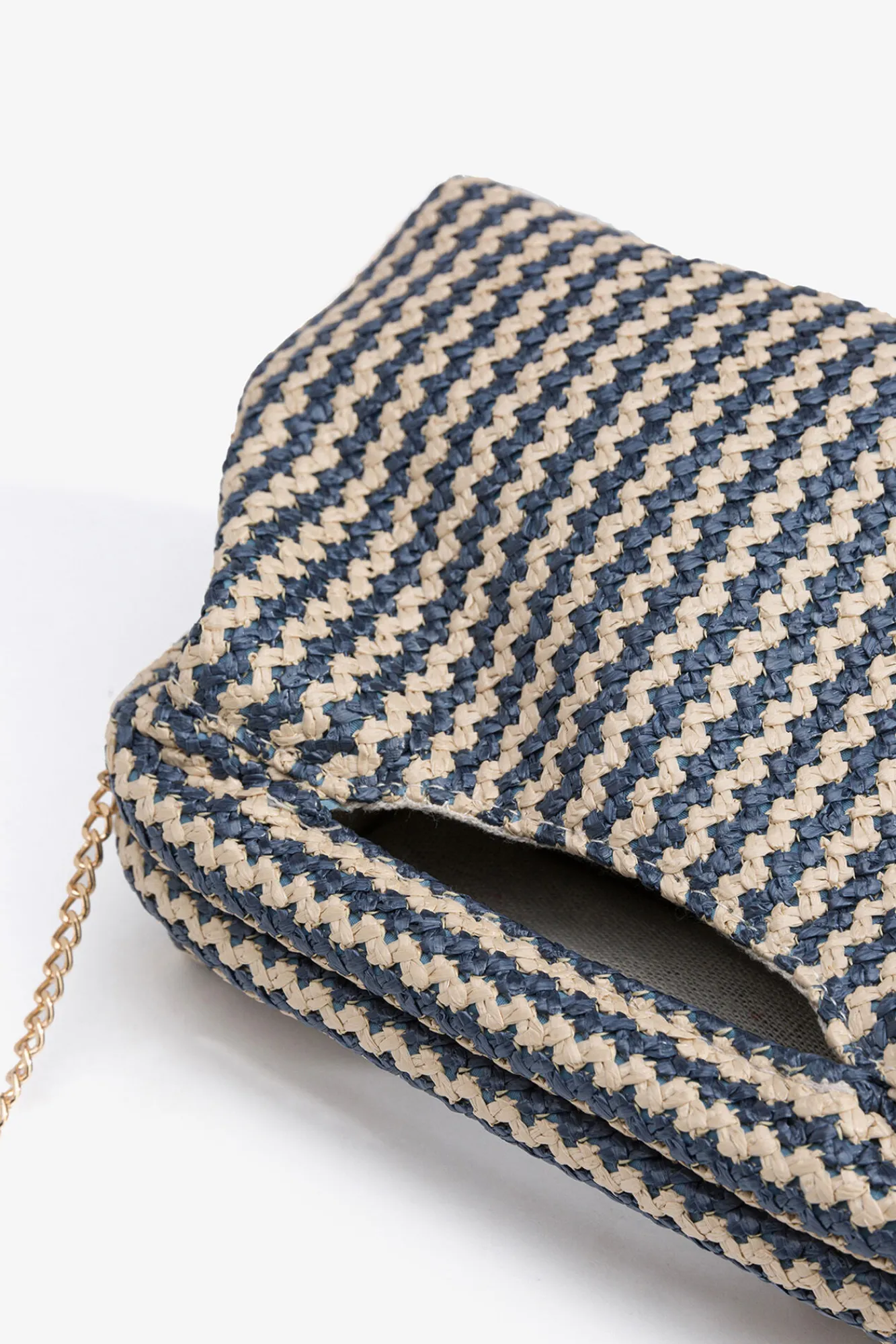 Vilanova Cartera de Mano Bicolor Efecto Paja