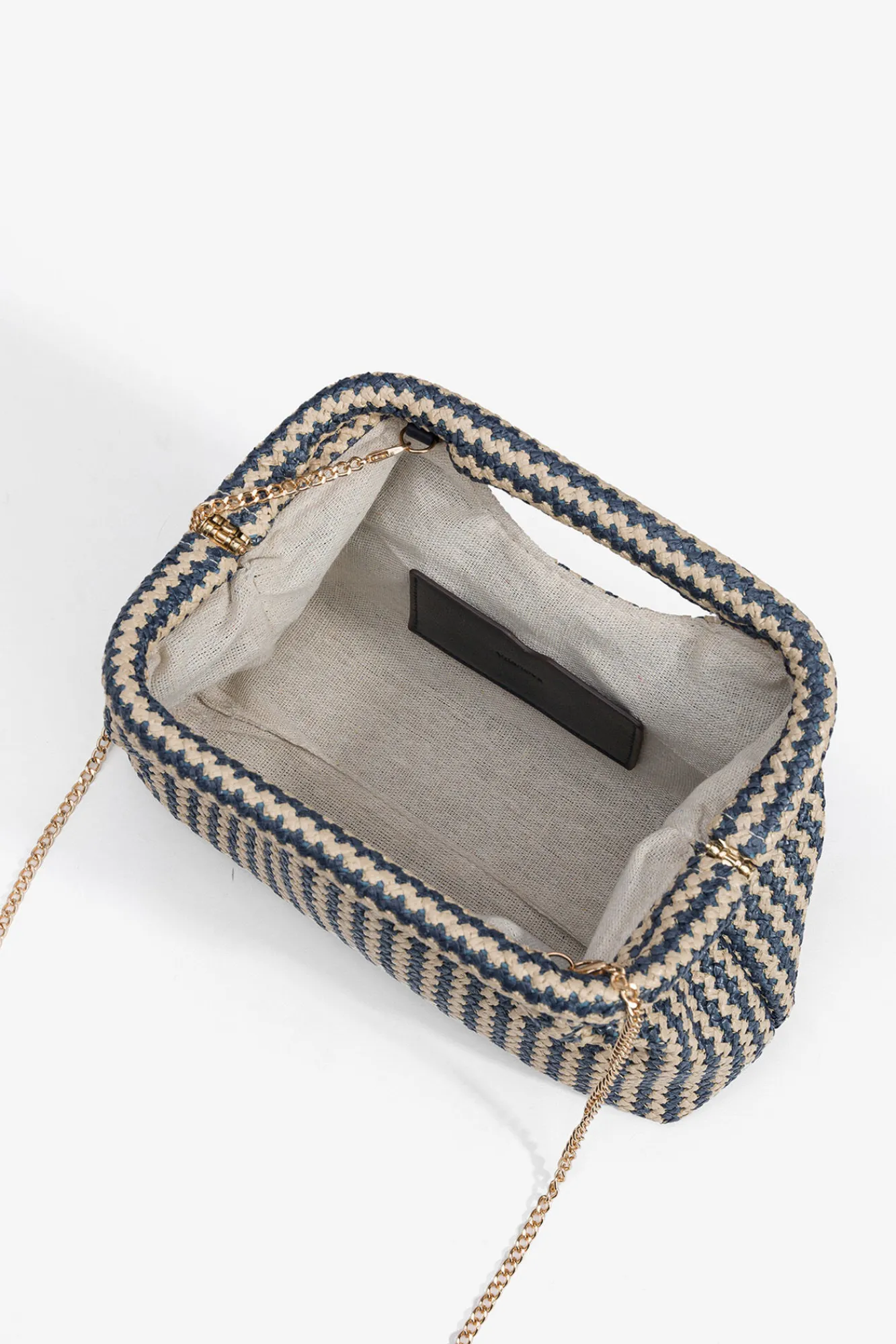 Vilanova Cartera de Mano Bicolor Efecto Paja
