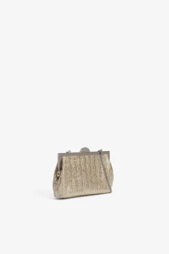 Vilanova Cartera de mano efecto paja metálica