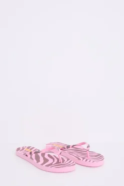 HI&BYE Chanclas print cebra logo