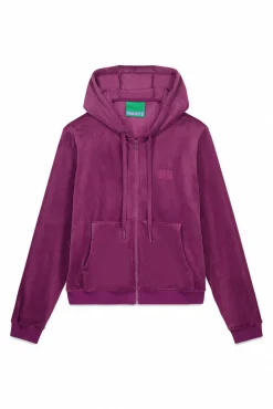 HI&BYE Chaqueta terciopelo cremallera vino