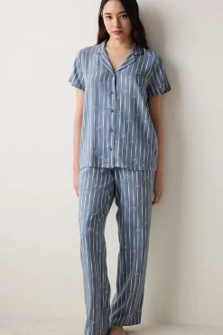 Penti Conjunto de pijama camisero largo rayas