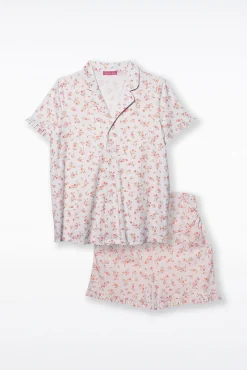Ohma! Conjunto de pijama canalé flores premamá