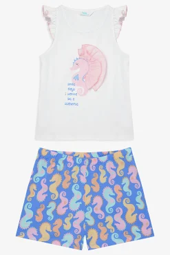 Crianças Penti Conjunto de pijama corto print marino
