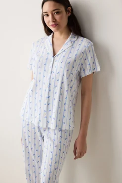 Penti Conjunto de pijama largo camisero flores y rayas
