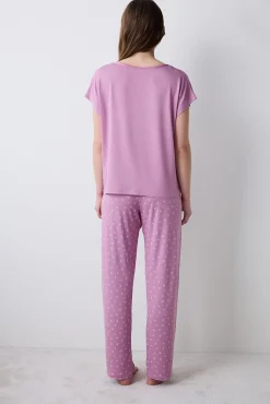 Penti Conjunto de pijama largo lila flores