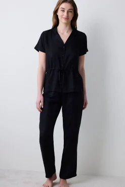 Penti Conjunto de pijama largo camisero satinado