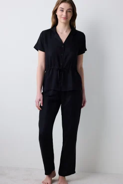 Penti Conjunto de pijama largo camisero satinado