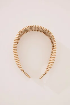 Women'secret Diadema estampada amarilla rayas