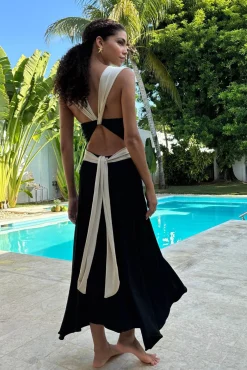 Gogana Falda multiposición negra contraste Mykonos