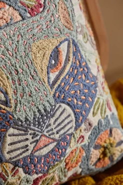 Calma House Funda de cojín con motivos felinos bordados Feli