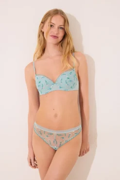 Women'secret GORGEOUS Sujetador push up bordado flores claro