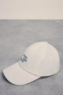 Dash and Stars Gorra blanca algodón logo