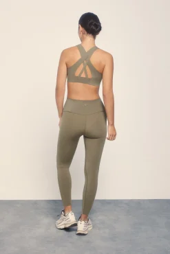 Dash and Stars Leggings COMPRESSIVE caqui logo
