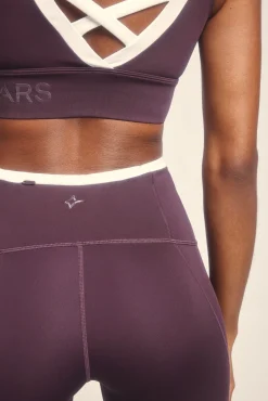 Dash and Stars Leggings 4D STRETCH tobillero morado