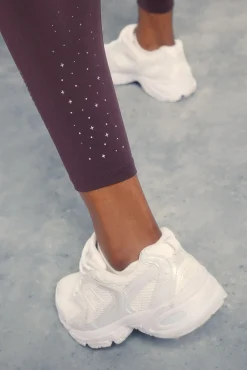 Dash and Stars Leggings 4D STRETCH tobillero morado