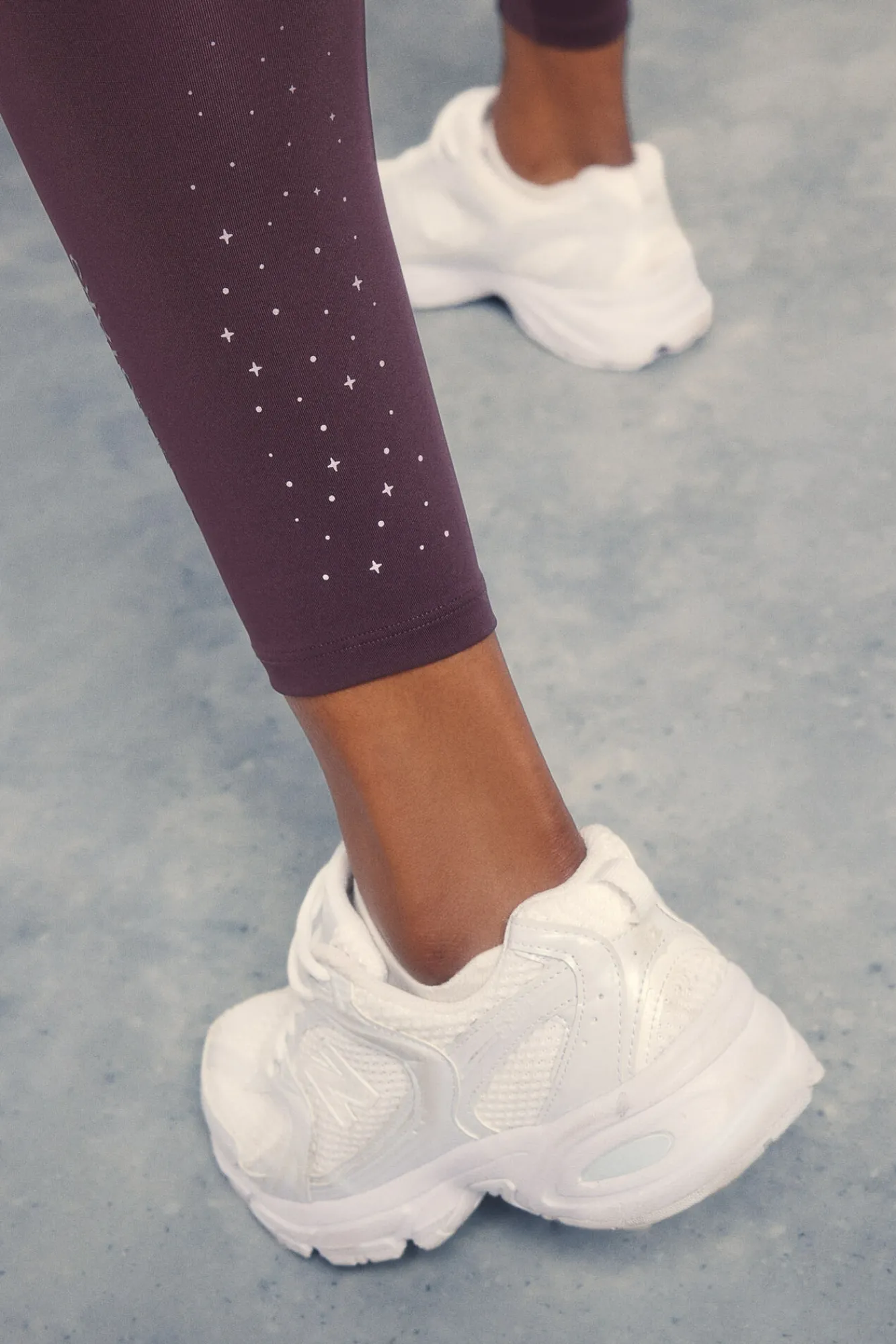 Dash and Stars Leggings 4D STRETCH tobillero morado