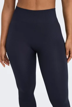 Only Play Leggings Seamless de cintura alta canalé