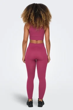 Only Play Leggings Seamless de cintura alta canalé