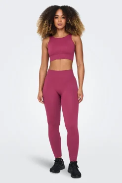 Only Play Leggings Seamless de cintura alta canalé