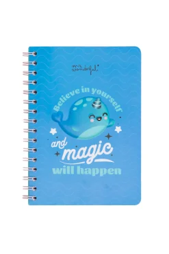 Crianças Mr. Wonderful Libreta A5 Narval 3D - Believe in yourself and magic will happen