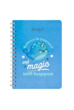 Crianças Mr. Wonderful Libreta A5 Narval 3D - Believe in yourself and magic will happen
