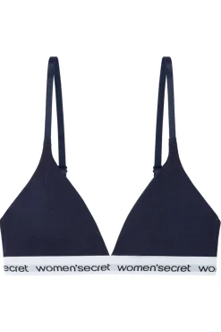 Women'secret LOVELY Sujetador triangular algodón logo navy