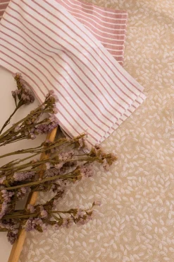 Textura Mantel antimanchas con lino hojas 4pax.