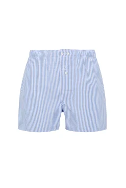 Men's white poplin briefs with striped