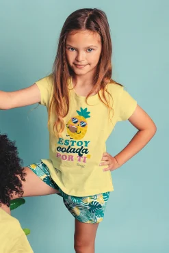 Crianças Admas MR WONDERFUL Pijama Manga Corta Piña para Niña