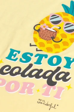 Crianças Admas MR WONDERFUL Pijama Manga Corta Piña para Niña