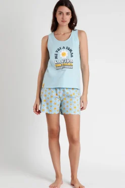 Mr. Wonderful MR WONDERFUL Pijama Sin Mangas Positive para Mujer
