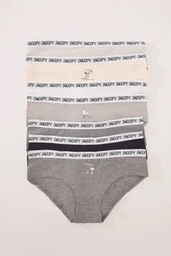 Women'secret Pack 7 bragas anchas algodón multicolor Snoopy