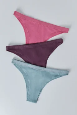 HI&BYE Pack 3 bragas brasileñas verde, rosa, morado