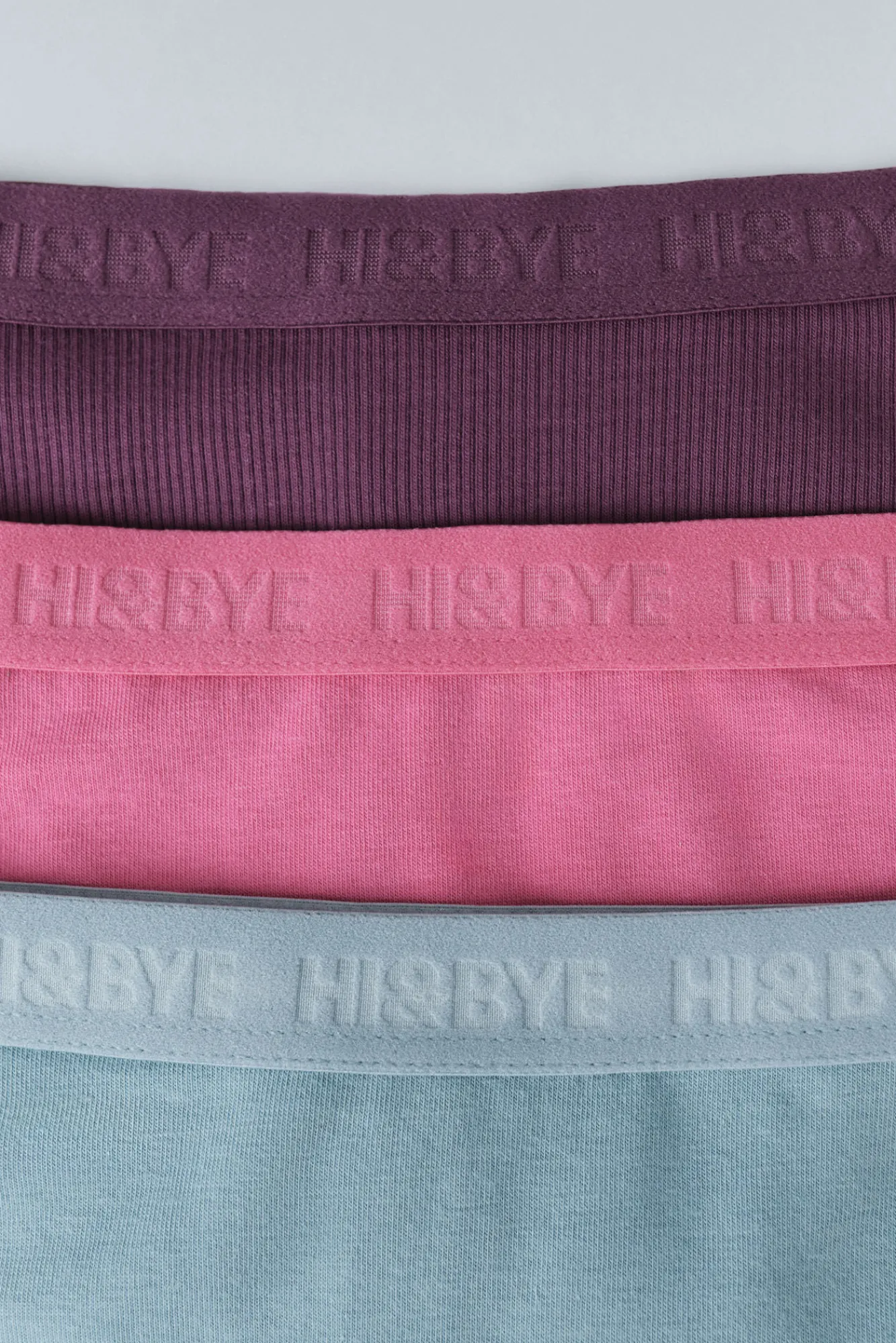 HI&BYE Pack 3 bragas brasileñas verde, rosa, morado