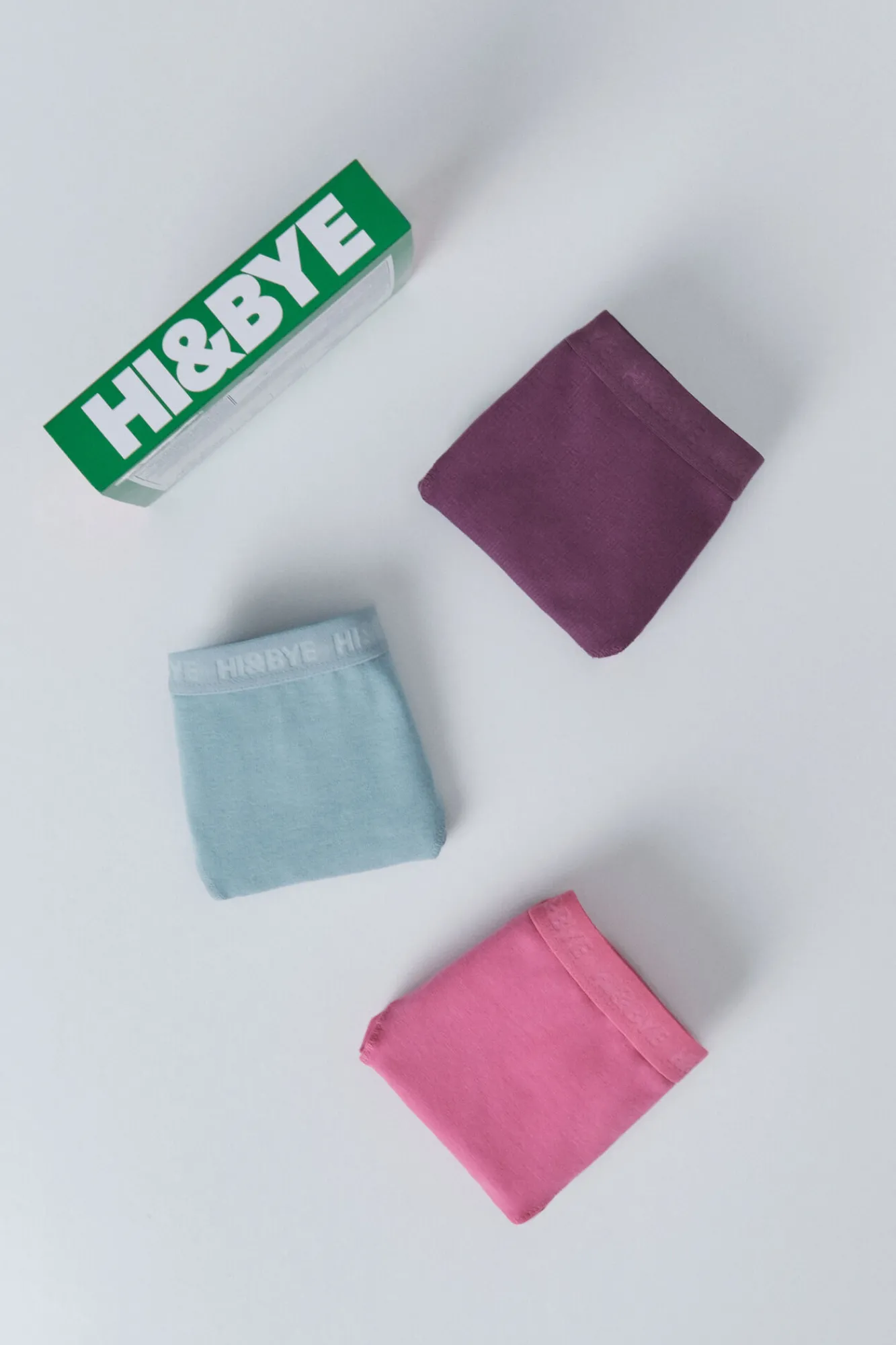 HI&BYE Pack 3 bragas brasileñas verde, rosa, morado